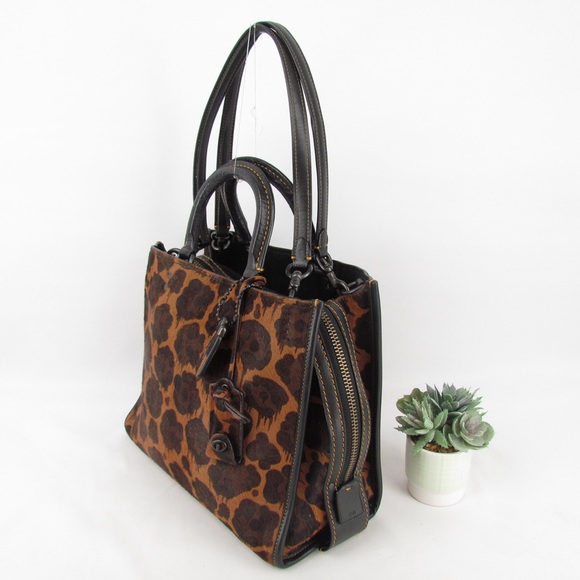 COACH 1941 WILD BEAST DRIP LEOPARD PRINT CALF HAIR ROGUE BAG - Picture 3 of 14